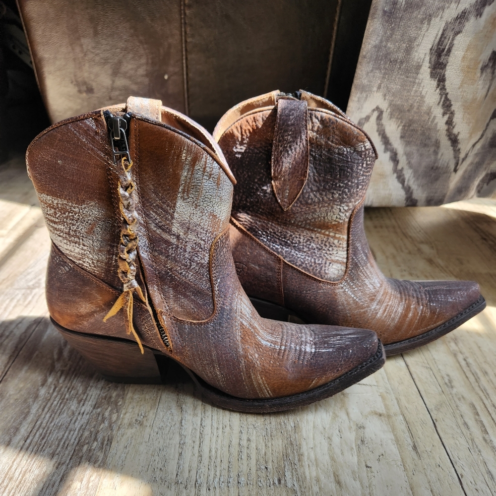 Ariat Brown Distressed Ankle Booties